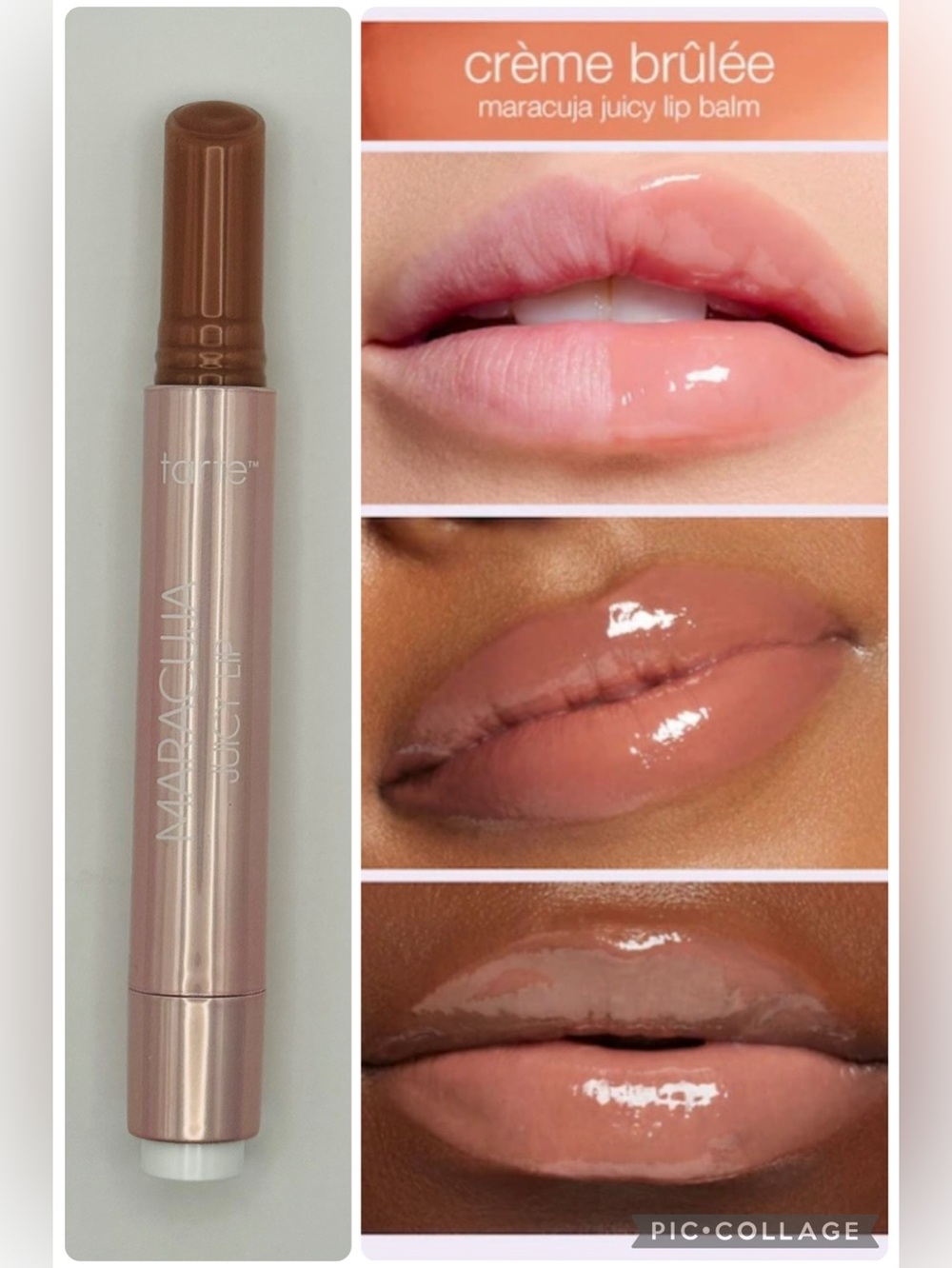 Tarte Maracuja Juicy Lip Balm — Crème Brûlée (nude brown gloss)